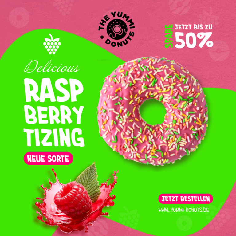 Grafikdesign Anzeigenentwurf für Donuts - Marketing und Werbung für Onlinemedien